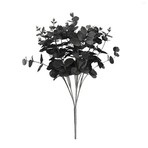 装飾的な花20頭5枝人工ユーカリの葉の再利用可能なテーブルシルクフラワーオフィスホームデコルパーティー