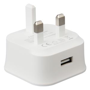 Bärbar 3 -stift USB -laddare UK Plug Wall Home Power Adapter med 1 portladdning för Samsung Android -telefon surfplatta