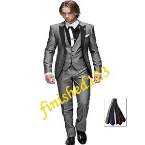 Sprzedaż jasnoszary jeden przycisk szczyt szczytowy Lapel Tuxedos Groomsmen Men Wedding Blazer Suits PROM PROM COUTHING PONTY KEDOWA KIĘ 274A