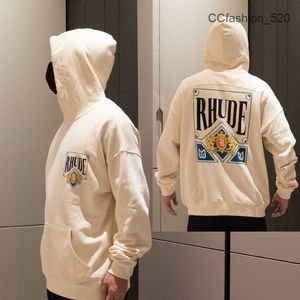 Rhude Kapuzenpullover, Designer-Herren-Kapuzenpullover, Briefdruck, lockere Langarm-Kapuzenpullover, modischer Sport-Hoodie für Männer und Frauen, hochwertiges Luxus-Marken-Sweatshirt, US-Größe Q4TC