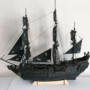 Aeronave modelo preto pérola navio de madeira modelo diy artesanato cérebro teaser decoração para casa arte 231026