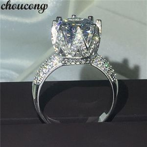 Choucong Round Cut 11mm Diamonique 8CT Diamond 925 Sterling Silver Engagement Wedding Band Ring for Women SZ 5-10309y