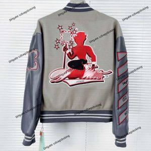 Fora outono / inverno marca de moda jaqueta branca Milan casaco bordado para homens e mulheres casal jaqueta solta americana espessada camisa de beisebol