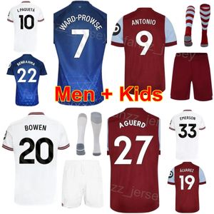 23/24 Club Man Youth Soccer 20 Jarrod Bowen Jersey 9 Michail Antonio 4 Kurt Zouma 19 Edson Alvarez 10 Lucas Paqueta5 Vladimir Coufal Football Shirt Kits XiHanMuLian