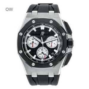 Audpi Royal Large Dial Oak Watch Mens Quartz Movement Wristwatch Epic Royal Oak Offshore Watch 43mm Stainless Steel Black Rubber WN-M9S7