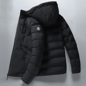 2023 Fashion Winter Hooded Jacket Men Solid Warm Windproof Down Coat Thicken Zipper Casual Parka New for Male Clothing