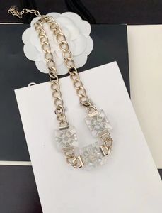 märke lyx kärlek blommor designer hänge halsband söt klar akrylgeometri 18k guld elegant halsband smycken valentiner dag gåva