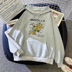 Kadın Hoodies Maroc Fas Kadın Kış Teri Y2K Kawaii Takip Kültürü Kadın Sokak Giyim Sweater