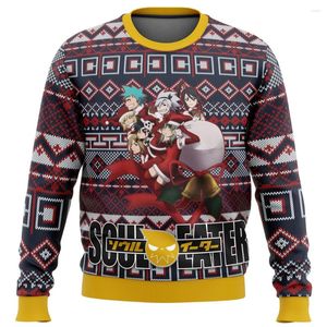 Мужские толстовки Soul Eater Crona Deal With This Ugly Christmas Sweater Gift Santa Claus Pullover Men 3D Sweatshirt And Top Осень Зима