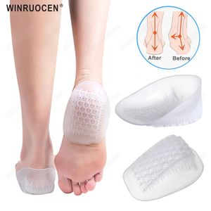 Skodelar Tillbehör WinRuocen Silicone Gel Djup Ushaped Heel Half Pad For Foot Plantar Fasciitis Care Protector Inserts Pain Relief Insole 231025