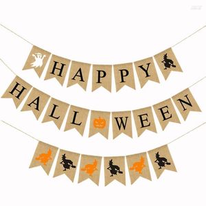 Party Decoration Happy Halloween Banner Balloons Supplies Adult Garland Favors Witch Burlap Hanging