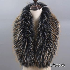 Scarves Super Large Faux Fur Collar For Women Men Children Fur Scarf Winter Jackets Hood Warm Fluffy Fake Decor Winter Cloth Accessories 231025