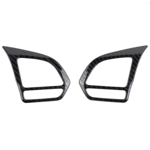 Capas de volante 2pcs carro metal fibra de carbono capa guarnição decoração quadro para mg zs ev mg6 mg5 ezs 2023-2023 acessórios