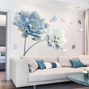 Wall Stickers Flower Living Room Background Bedroom Decoration Wallpaper Selfadhesive 231026