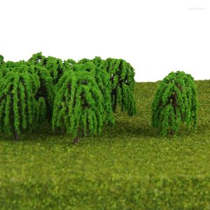 Dekorative Blumen Zimmer Home Decor Figuren 25 Stück 3D-Landschaftsdekoration Sandtisch Modell Weidenbäume Layout Zug Eisenbahn Kunststoffharz