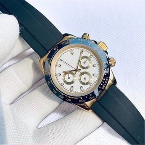 Trzy oczy Sapphire zegarki Dayton Watch Mężczyzna luksus desinger zegarek automatyczny projekt mechaniczny Montre Cover Waterproof Analog Aaa Watch Męscy czarny gumowy pasek