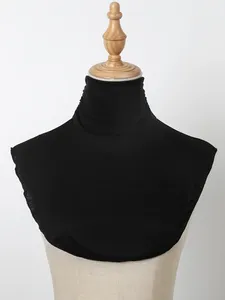 スカーフの女性タートルネック偽首輪固体色モック誤ったハイネックカバーデタッチ可能な襟弾性ループスカーフ