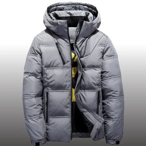 Winter White Duck Down Jacket Men Snow Parka Quality Thermal Casual Slim Thick Warm Coat Overcoat Windbreaker Hooded