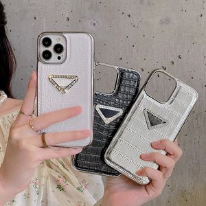 Designer Fashion Leather Triangle Metal letter case iPhone 14Pro Max 13 12 mini 15 14Plus 11 12 13 14Pro Max XR MaxPU Leather case premium sense