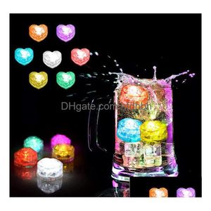 Novidade Iluminação Acende Cubo de Gelo Piscando Decoração de Festa Led Brilhante Atmosfera Adereços para Banheiras de Natal Vasos Casamentos Piscina Dhhdm