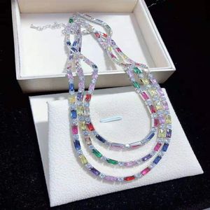 vendi collana girocollo in zircone con micro intarsio colorato lucido da 43 cm, moda gioielli248r