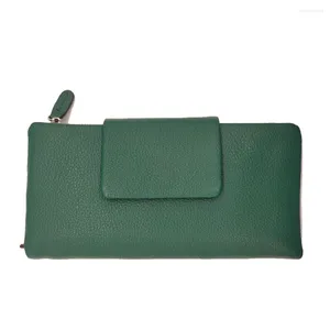 Portafogli Portamonete Portafoglio con pochette lungo in vera pelle di mucca morbida Moda donna Multifunzionale 2 in 1 con bottone a pressione da viaggio