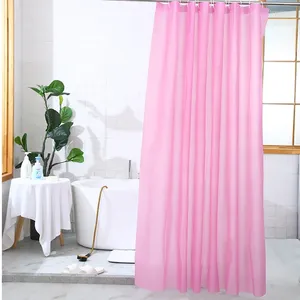 Cortinas de chuveiro cor rosa cortina sólida PEVA impermeável banheiro 180x180cm