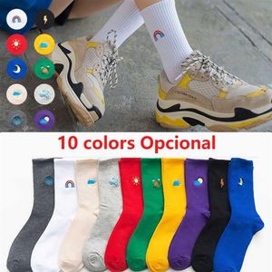 NEW 100 Cotton Harajuku Unisex Rainbow Color Gifts for Men Socks Weather Forecast Hip Hop Funny Casual Happy Fashions Socks Men229y