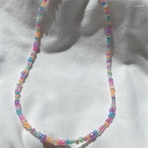 Choker Chokers Fashion Women Bohemian Simple Irregular Colorful Beads Splicing Necklace Summer NecklaceChokers