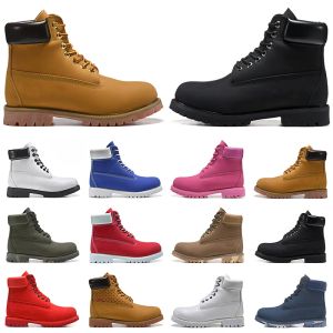 2024 men women designer martin boots classic winter booties Ankle chestnut black white red navy blue Army Green mens outdoor sports shoes