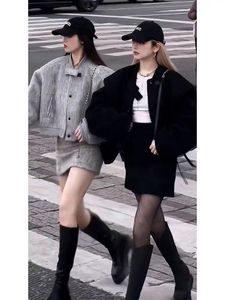 Xiaoxiangfeng high-end cool chic unique suit French rich daughter sweater dress spring and autumn women