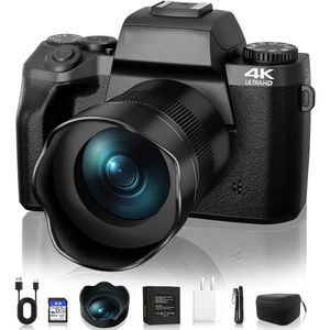 Digitalkameror 64MP PO -kamera SLR DSLR för POGRAPHY Auto Focus 4K 60fps Vlog Camcorder 16x Zoom Livestream Webcam 231025