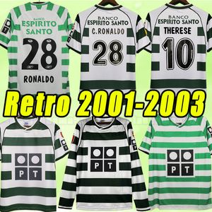 01 02 03 04 Lisboa retro soccer jerseys ronaldo Marius Niculae Joao Pinto 2001 2002 2003 2004 Lisbon Classic Vintage football shirts tops Sporting CP long sleeve