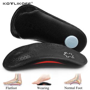 Shoe Parts Accessories KOTLIKOFF Leather Ortic Insoles Orthopedic Flat Feet Heel Pain Arch Support For Man Woman Business Sole Insert 231025