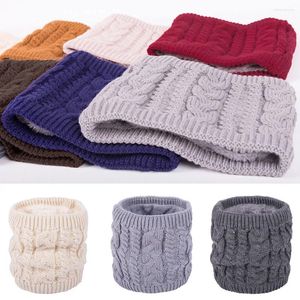 Scarves Women Knitted Tube Scarf Outdoor Thicken Twist Crochet Fleece Cycling Cashmere Plush Warm Snood Neckwarmer