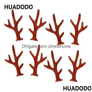 Juldekorationer Huadodo Mini Simation Antlers Headwear Accessories Artificial Deer Antler för år Diy Home Decor Y201020 Drop D DHPHU