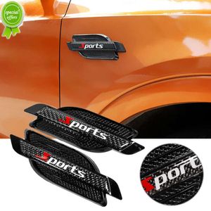 Neue 2 stücke Auto Seite Fender Emblem Aufkleber Carbon Faser Stil Auto Blatt Bord Seite Luftstrom Vent Sport Aufkleber auto Dekor Zubehör