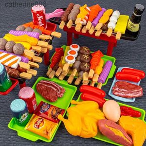 Kitchens Play Food Mini Kitchen Pretend Play Toys Barbecue Set Children's Cooking Simulation Food Multi-set Christmas Gift For Kids ToddlersL231026