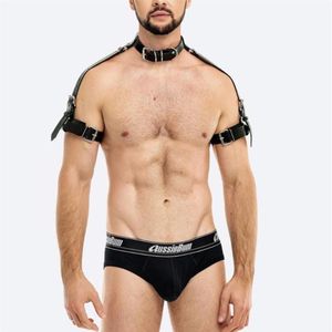 Bras Sets Male Love Harness Adult Chest Bondage Leather PU Lingerie Gay Mesh Top Belt Sexual Sissy Clothing Rave Cosplay Sex Toy282D