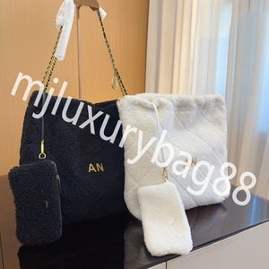 Hochwertige Damen-Klassiker-Damen-Schultergrifftaschen, Luxus-Designer-Damenhandtasche, CC-Geldbörse, Kettentaschen, Lammhaar-Handheld, mit einer kleinen Geldbörse