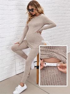 Sleep Lounge Womens European and American maternity wear shirt pants set casual home sports 231026