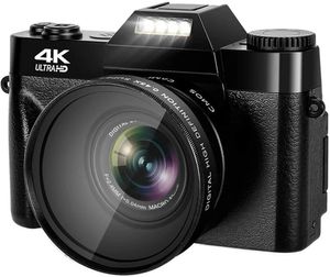 Kameralar 4K HD Dijital Kamera Vlogging WiFi Webcam Geniş Açılı 16x Zoom 48MP Pogerya 3 inç Flip Ekran 231025