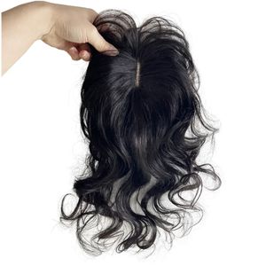 Clipe ondulado de corpo natural em topper de cabelo humano para mulheres extensão de peruca macia para mulher suave aumenta o volume do cabelo remy 10x12cm entrega rápida