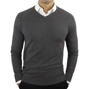 Herrtröjor Högkvalitativt modemärke Woolen Knit Pullover V Neck Sweater Black For Men Autum Winter Casual Jumper Men kläder 2xl 231025