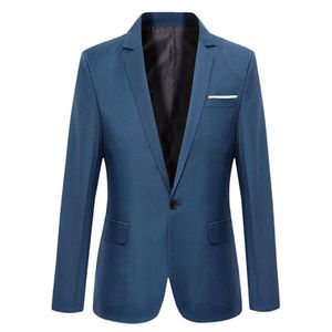 Blue Men Blazers Work Office Mężczyźni Tuxedos do formalnych kieszeni płaszcz Blazery męskie męskie biznesowe Blazery LJ201103292M