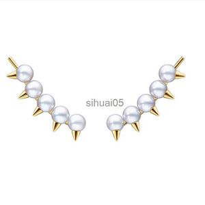 Stud Rivet Pearl Piercing Ear Crawling Brinco para Mulheres Luxo Qualidade Designer Jóias Personalidade Presente Coreano INS Danger Tribo YQ231026