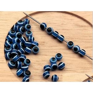 Aralayıcılar 1000pcs mavi akrilik Kabh kötü göz topu yuvarlak ara ara boncuklar 4.5mm / 5mm / 6mm 8mm DIY mücevher damla teslimat bulguları bileşenler dhshy