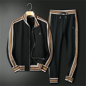 Autumn and winter fashion new sports and leisure suit men's high-end cardigan hoodie two-piece set