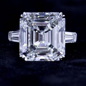 Luxo real 925 prata esterlina asscher corte 5ct simulado diamante casamento noivado cocktail feminino anéis seis corte jóias finas236m