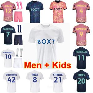 Men Kids 2023-24 Club Leeds 7 Piroe Soccer Jersey United 24 Rutter 10 Summerville 21 Struijk 25 Byram 29 GNONTO 12 Anthony 20 James 4 Ampadu 22 Zestawy koszulki piłkarskiej szarych